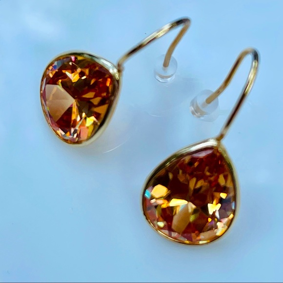 Accessories - Citrine Colored Vermeil Drop Earrings